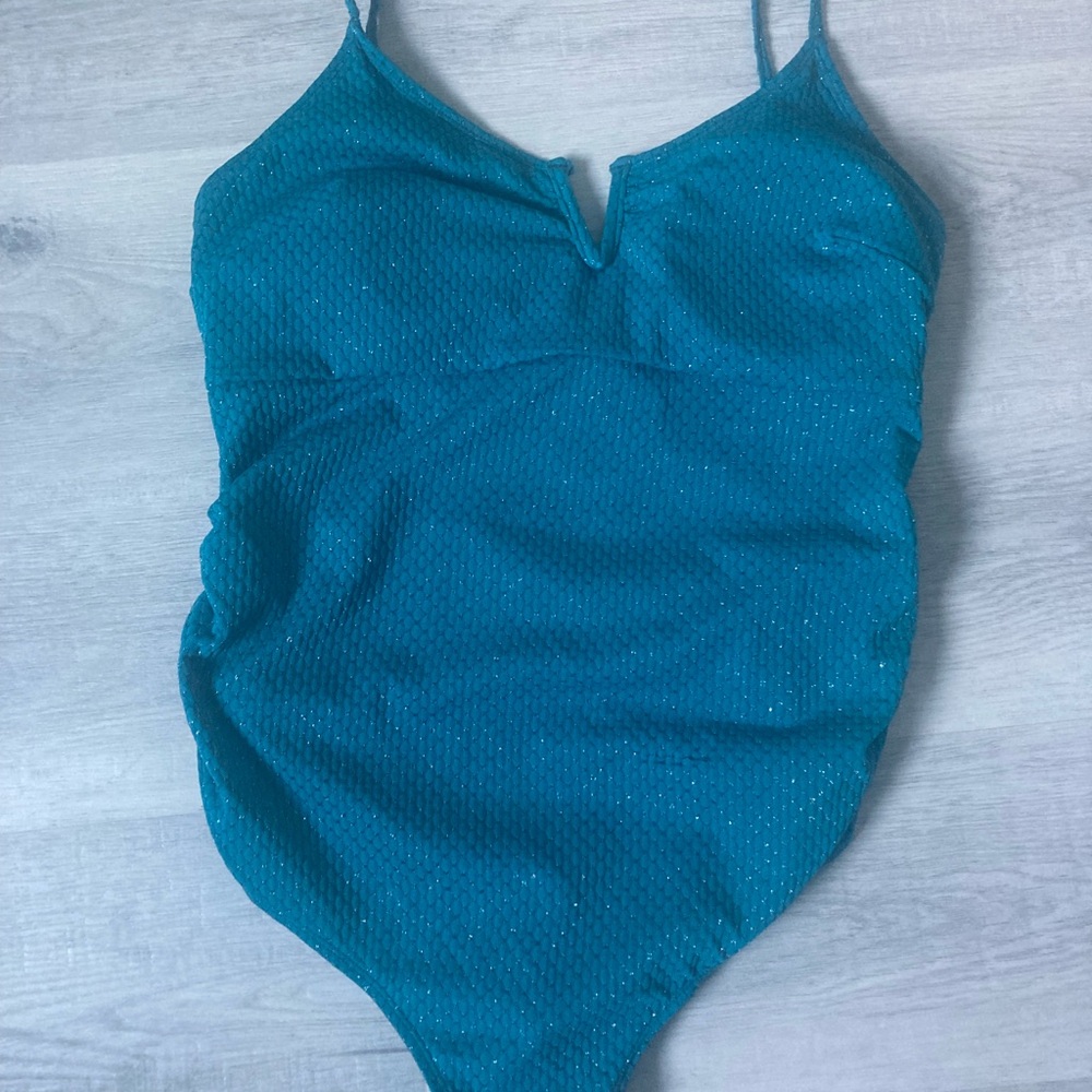 Maternity Teal One Piece Swimsuit